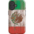 Mexican Flag Dark Wood iPhone 16 Impact Case